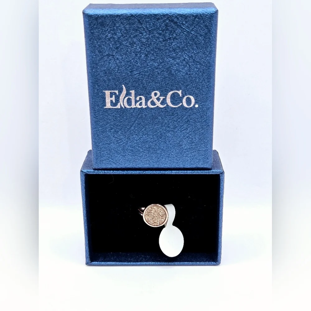 Elda and Co Rose Gold Shimmering Druzy Ring Size 5 NWT‎